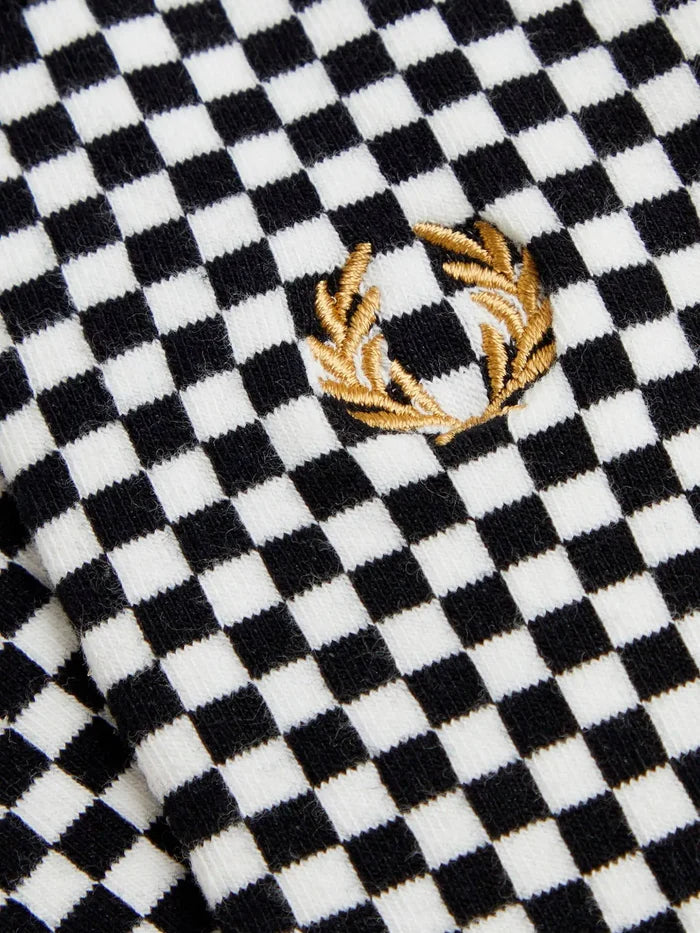 FRED PERRY Micro Chequerboard Sock - Black - Socks ÇORAP
