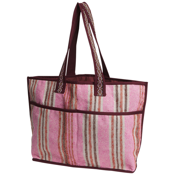 Nicolette Woven Tote Bag - Pansy