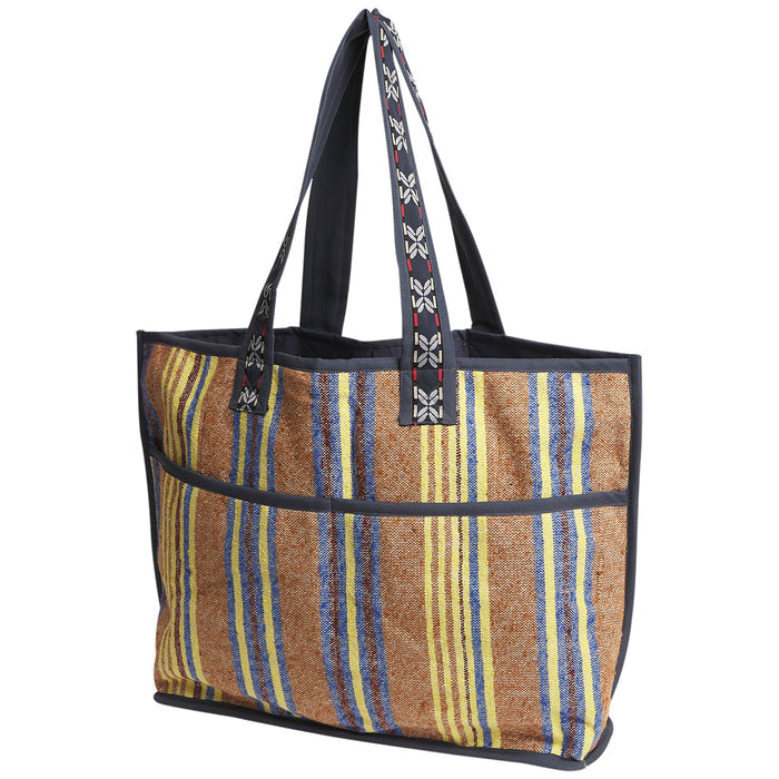 Nicolette Woven Tote Bag - Russet