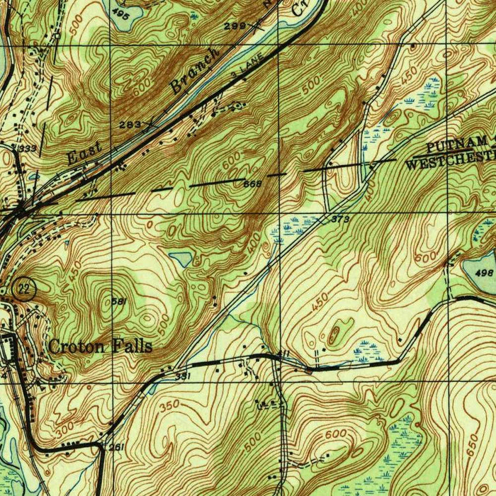 Old Map of Katonah, New York by USGS, 1944 – Croton Falls, Lake Carmel & Croton Reservoir