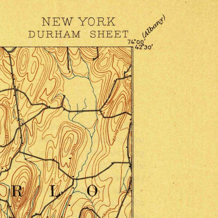 Old Map of Woodstock, New York by USGS, 1894 – Catskill Mountains, Hunter & Windham