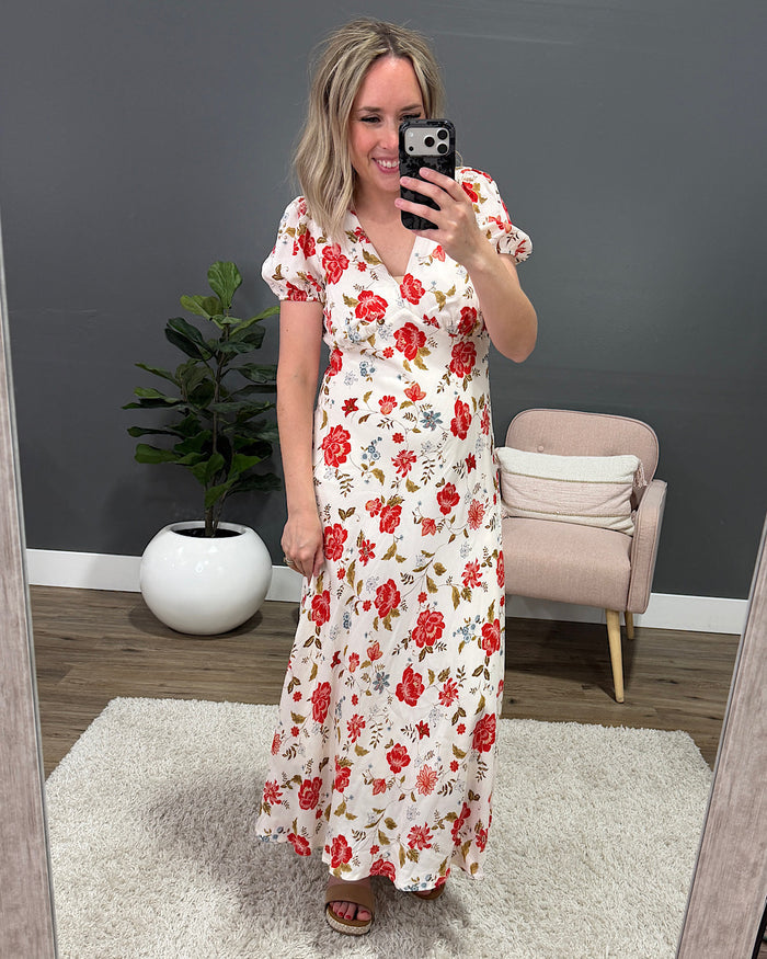 Olivia Floral V Neck Midi Dress FINAL SALE Mine