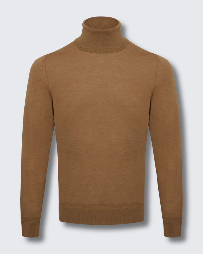Osborne Merino Wool Silk Cashmere Roll Neck Knit