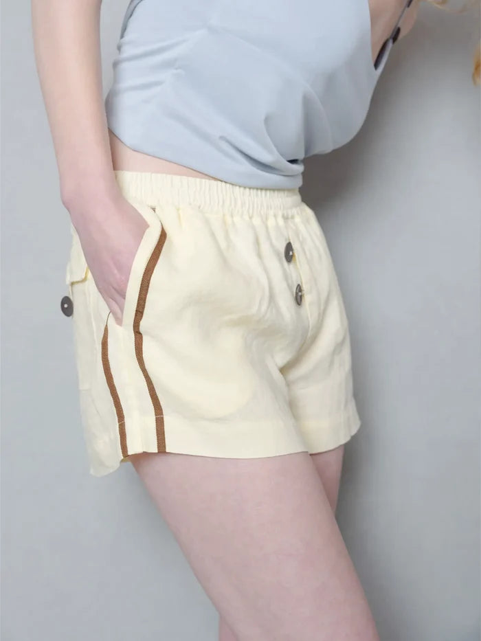 ANEMOIA Pastel Shorts - Light Yellow - Uncategorized ŞORT
