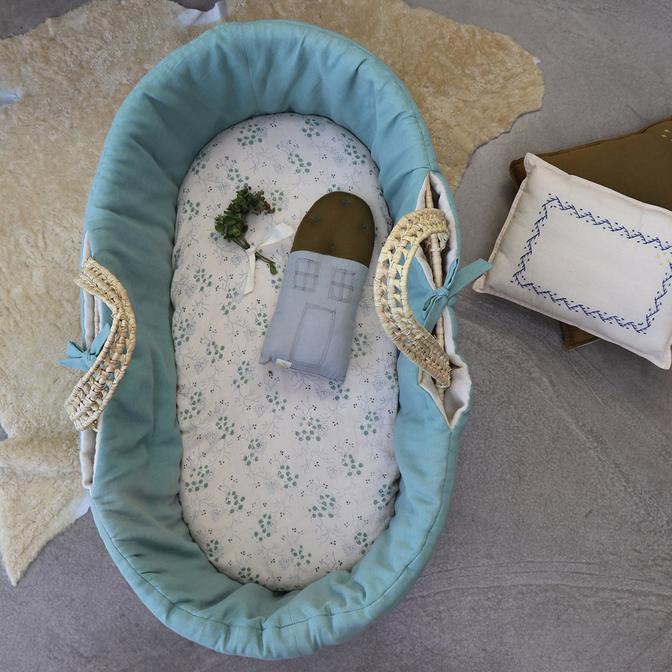 Petit House Cushion Powder Blue Moss
