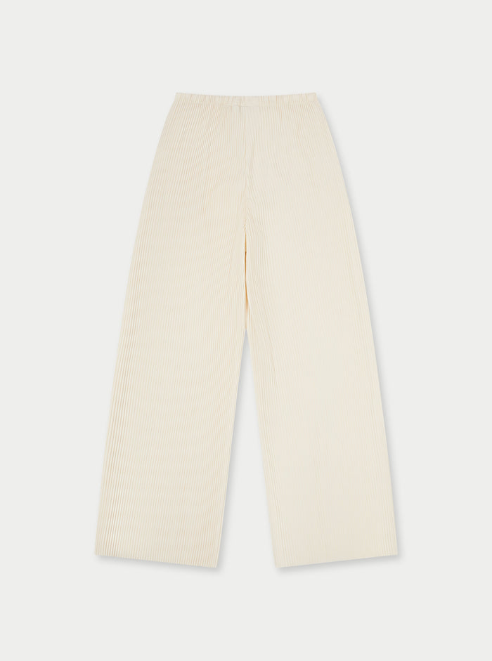 PLISSE TROUSERS - OFF WHITE