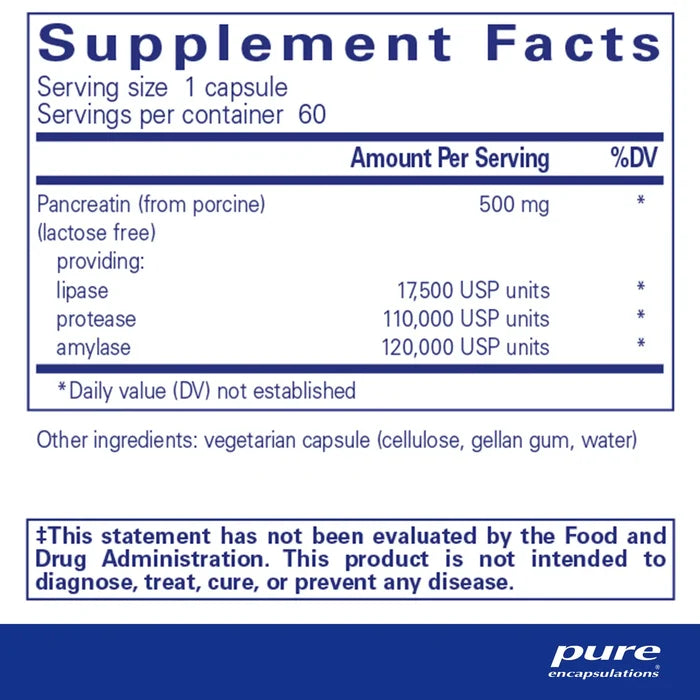Pure Encapsulations Pancreatic Enzymes Capsules