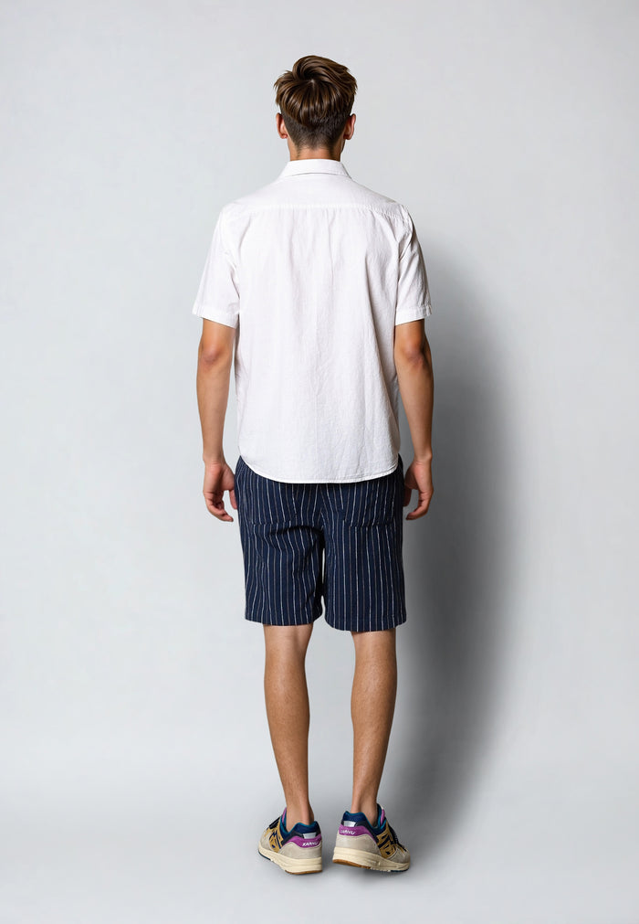 Clean Cut Copenhagen RAN LINEN SHORTS Shorts Navy striped