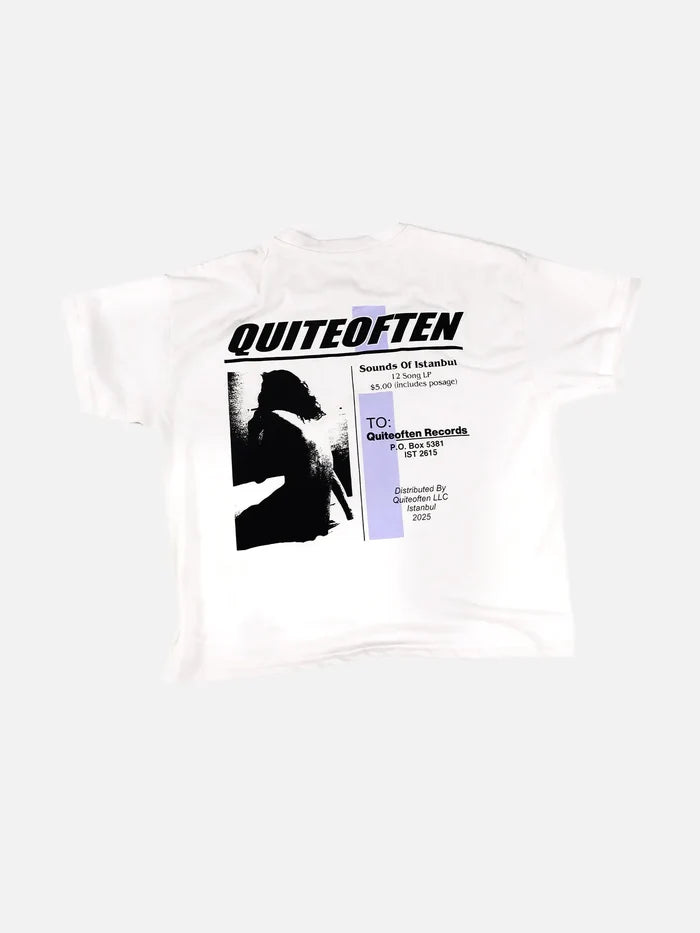 QUITEOFTEN Records Tee - White - Uncategorized T-SHIRT