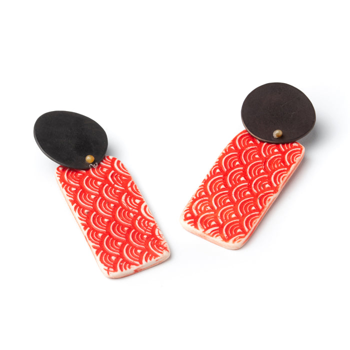 Red Swirl Porcelain