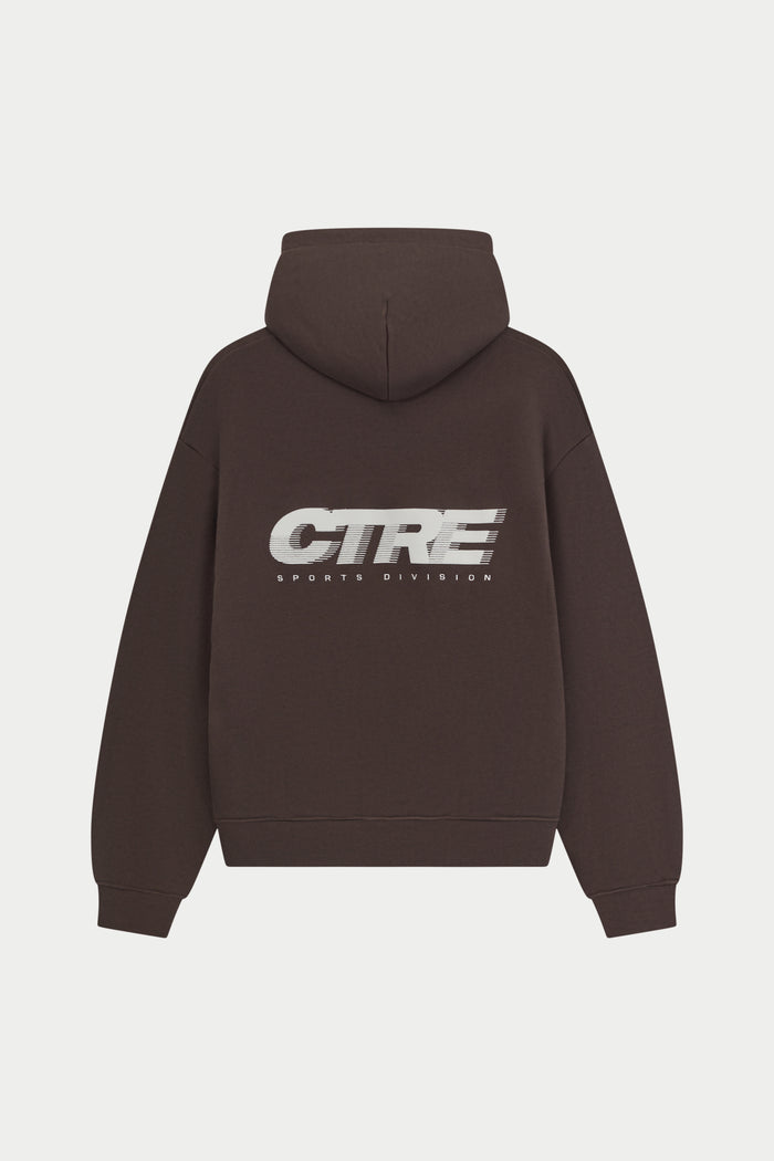 RETRO SPORT GRAPHIC CTRE HOODIE - BROWN