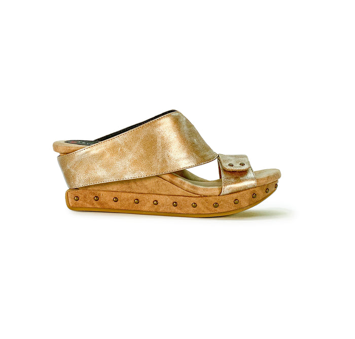 Reversable wedge sandals, gold and black shoes 211201-Argo-1-03