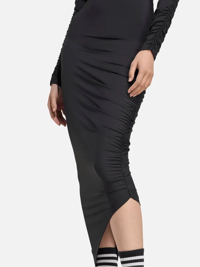 ADIDAS ORIGINALS Ruched Maxi Dress - Black - Uncategorized ELBİSE