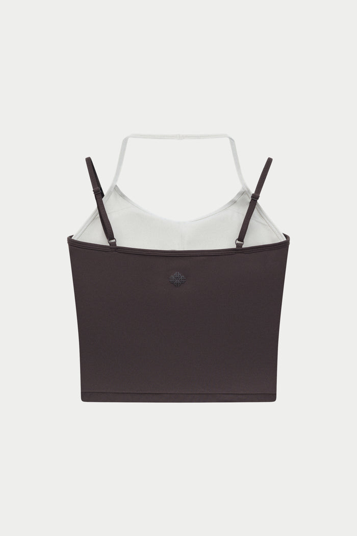 SCULPTING STRETCH DOUBLE LAYER SPORTS BRA - CHOCOLATE