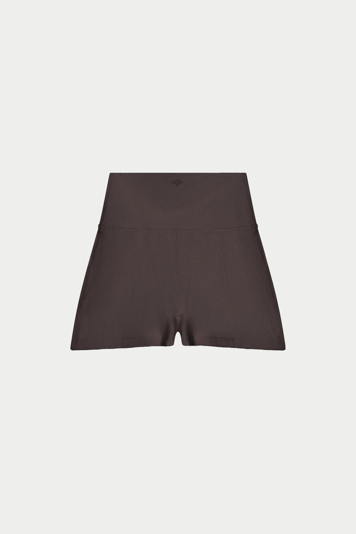 SCULPTING STRETCH MINI SHORTS - CHOCOLATE