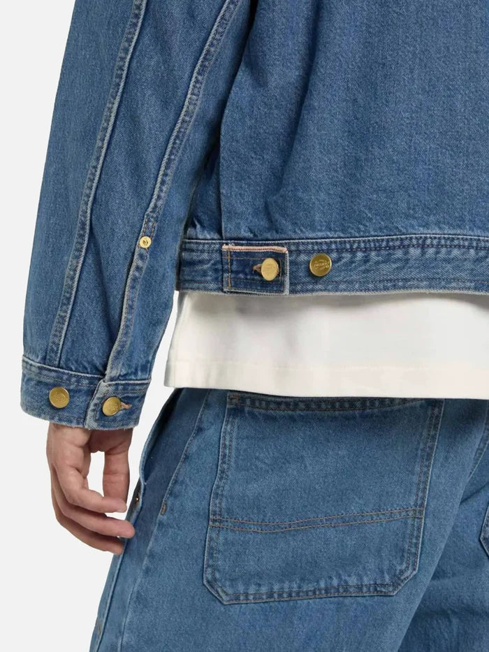 DICKIES Selvedge Pleated Denim Jacket - Archive Wash - Uncategorized CEKET