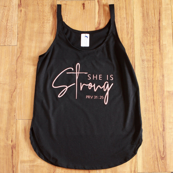 She Is Strong Tank Top - Naptime Faithwear