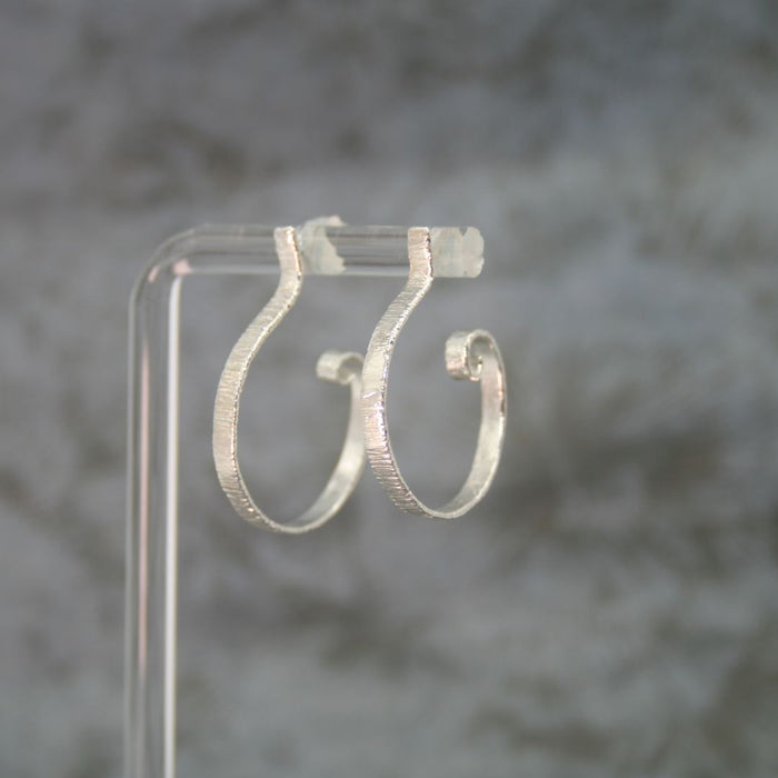 Silver Hoop Spiral Earrings