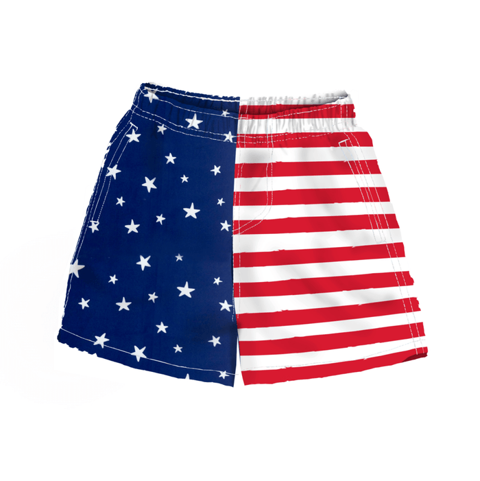 Stars and Stripes Toddler Swim Shorts - the flag shirt