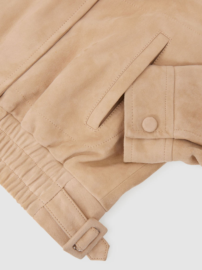 Suede Oversized Jacket in Neutral