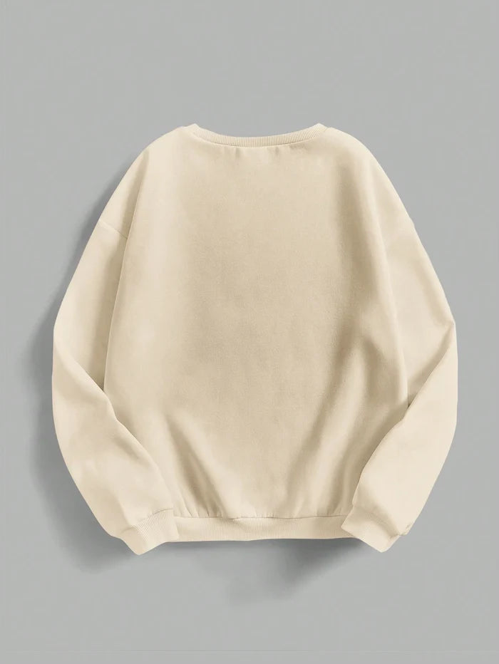 SXV 'CHERRIES AND BOW’ Printed Cool Aesthetic Drop Shoulder Oversized Baggy Sweatshirt