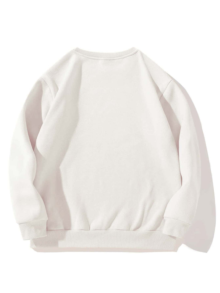 SXV 'live your best life’ Printed Cool Aesthetic Drop Shoulder Oversized Baggy Sweatshirt
