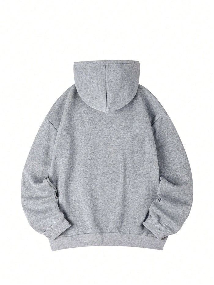 SXV Women's Casual Ins-Style Blue Letter Print Hoodie Sweatshirt