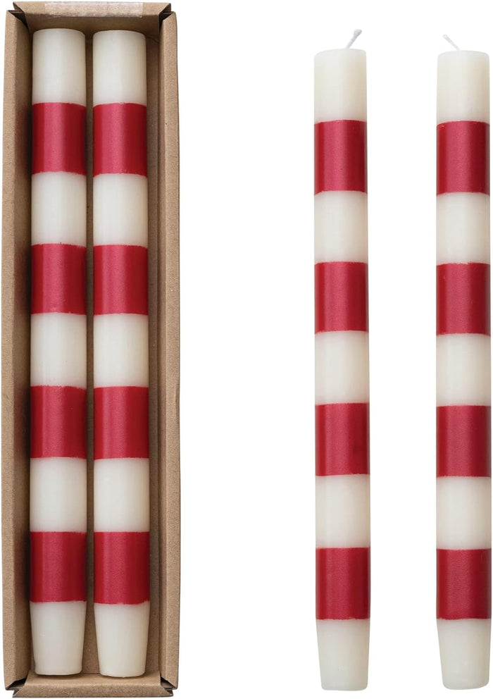 Taper - Red Cream Stripe - Set 2 - Findlay Rowe Designs