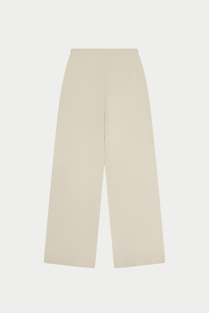 TOWELLING RELAXED FIT PANTS - WHITE