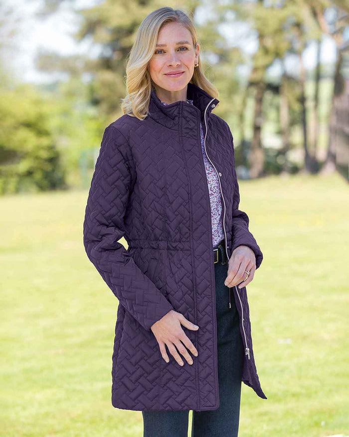 Ursula Quilted Showerproof 3/4 Length Coat - Image 2 - Country Collection