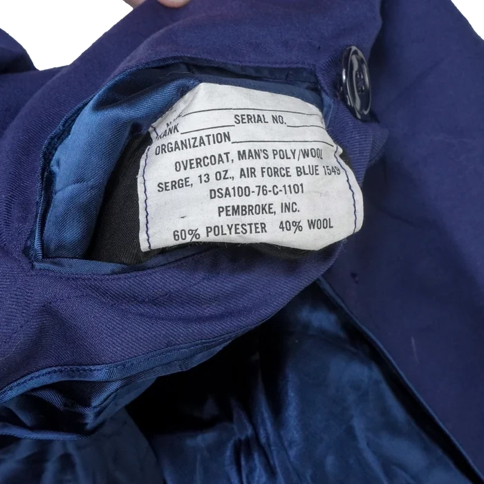 US Air Force Blue Overcoat - 37XL, Small - US Air Force Surplus - Great Coats