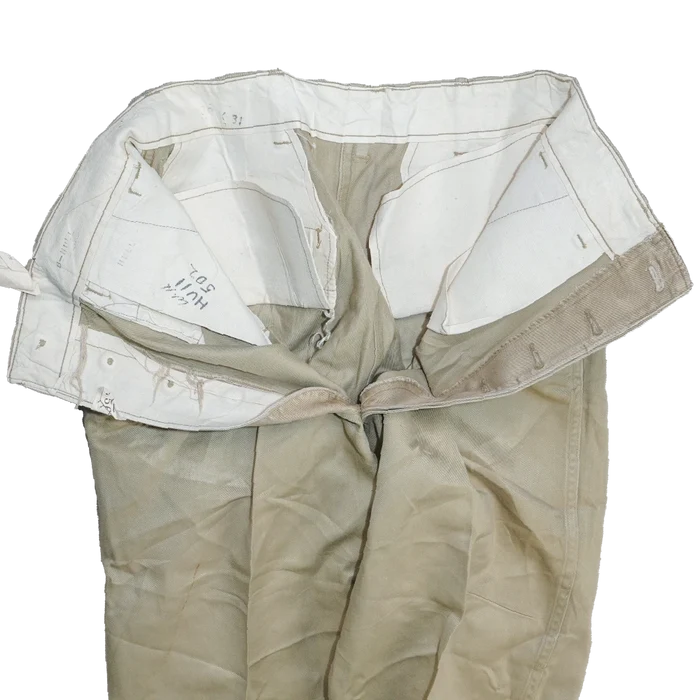 US Army 1950s Khaki Chino Trousers - 29x28, Small - US Army Surplus - Dress Trousers