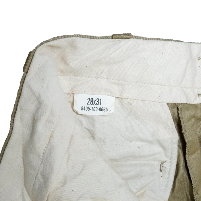 US Army 1960s Khaki Chino Trousers - 28x32, Small - US Army Surplus - Dress Trousers