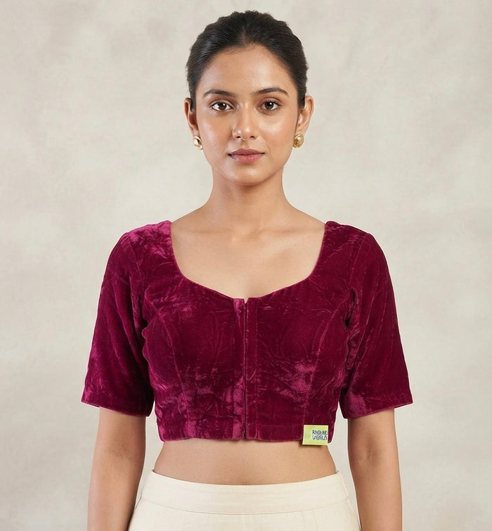 Velvet plain Blouse π( 34 to 42 size