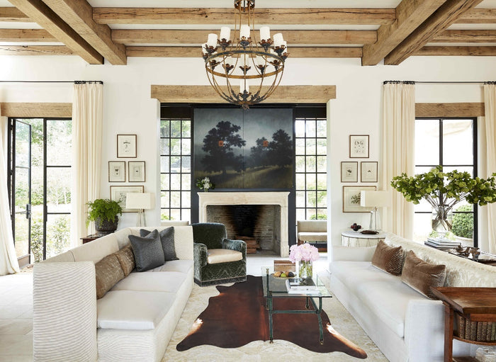 Brown with Red Cowhide Rug #B2835