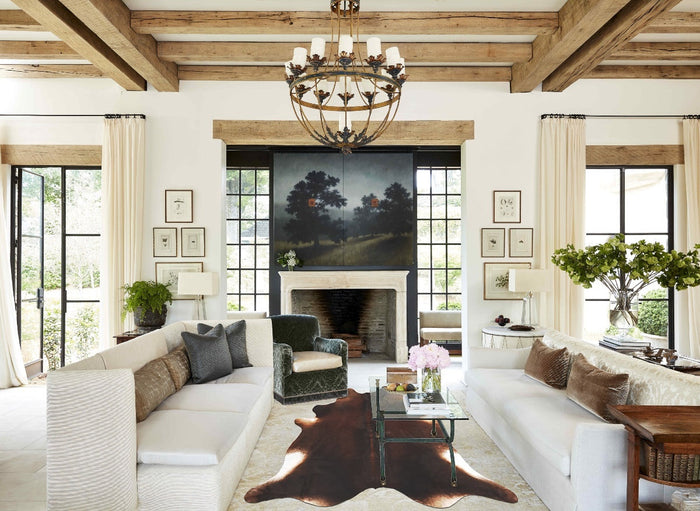 Brown with Red Cowhide Rug #B3017