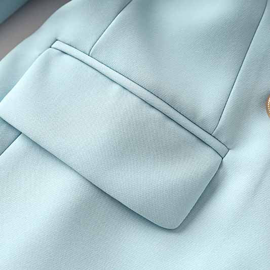 Women's Light Bue Two Piece Tailored Skirt Suit