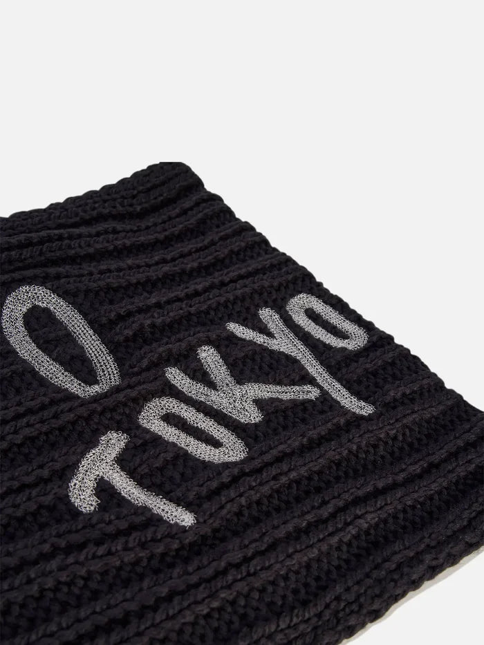 Y-3 Y-3 Oversized Chunky Knit Scarf - Black - Uncategorized ATKI
