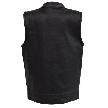 Youth Sized Club Vest: Features:
Premium Leather 1mm
Open Collar Design with Concealed Snap Front Closure
Concealed Zipper &
