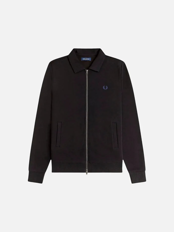 FRED PERRY Zip Through Collared Sweatshirt - Black - Sweatshirts CEKET