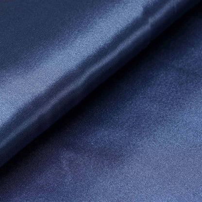 Navy blue satin fabric with a smooth, glossy finish. #whtbkgd