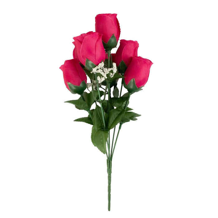 Pink artificial rose bouquet with greenery #whtbkgd