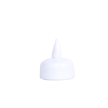 White candle holder with a flame-shaped top on a plain background #whtbkgd