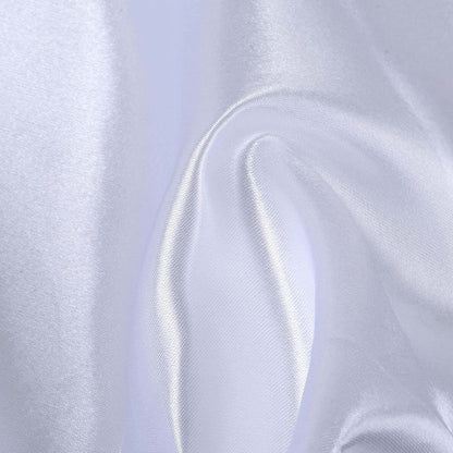 White satin fabric with smooth texture and gentle drape.