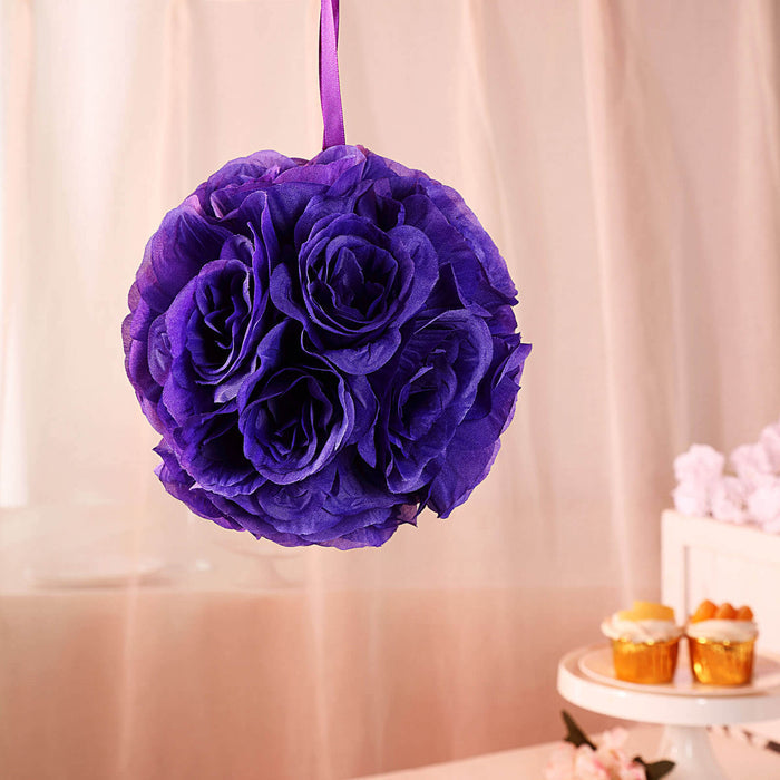 Purple flower ball decoration for events and parties.