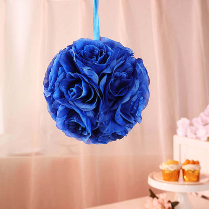 Blue floral hanging decoration for events or home decor.