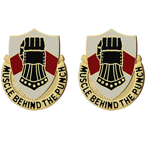 495th Support Battalion Unit Crest (Muscle Behind the Punch) Army Unit Crests