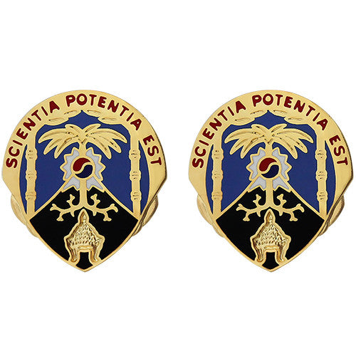 500th Military Intelligence Brigade Unit Crest (Scientia Potentia Est) Army Unit Crests
