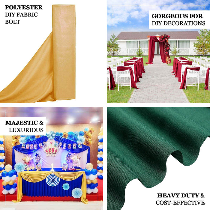 Polyester DIY fabric bolt in gold, perfect for decorations and events.