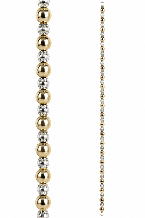 6’ Silver and Gold Beaded Garland